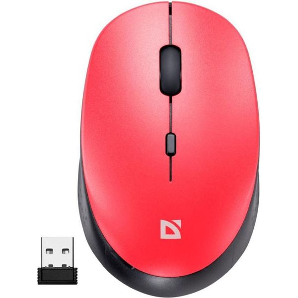 Defender Wireless Mouse Silent Click Auris MB-027 800/1200/1600 Dpi Red-image