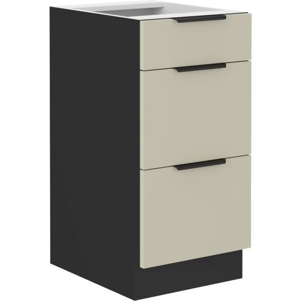 Cassettiera Agafija - Larghezza 40 Cm, Cashmere / Nero-image