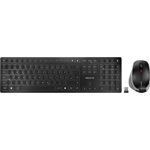 Cherry Dw 9500 Slim - Set Di Tastiera E Mouse - Senza Fili - 2,4 Ghz, Bluetooth 4.0 - Tedesco - Interruttore A Chiave: Cherry Sx --image
