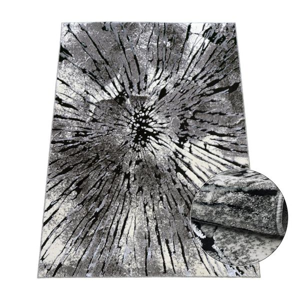 Tappeto Pezzo Con Motivo Astratto 80X150 Brawley 2 - Grigio / Bianco-image