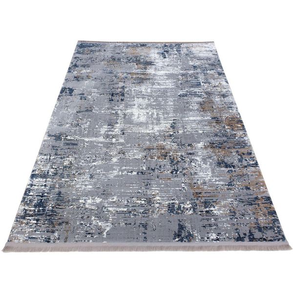 Tappeto Rettangolare 80X150 Cm Stefano - Grigio / Blu / Bianco-image