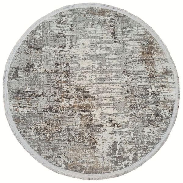 Tappeto Rotondo 120 Cm Stefano - Grigio / Oro-image