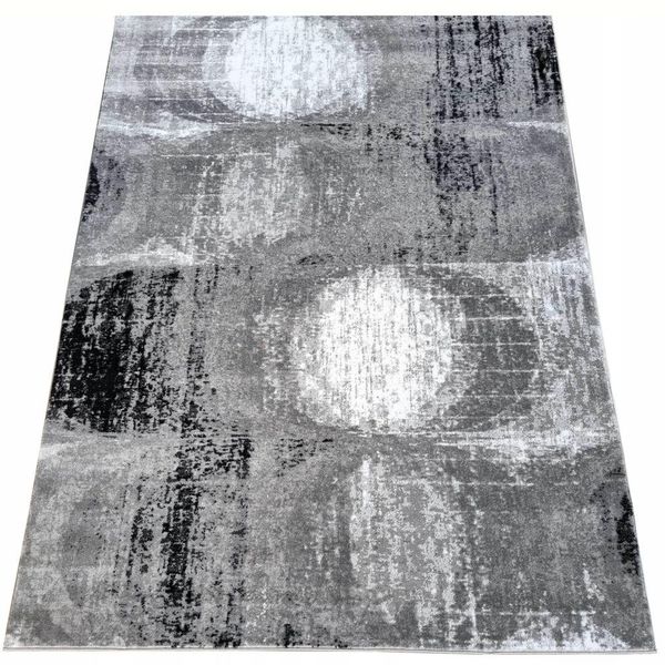 Tappeto Astratto 140X190 Cm Demian - Grigio / Bianco / Nero-image
