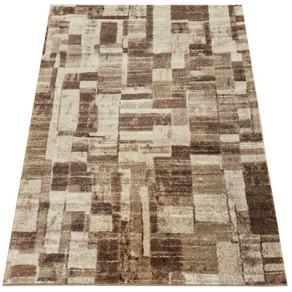 Tappeto Pezzo 140X190 Cm Demian Con Motivo Patchwork - Marrone / Beige-image
