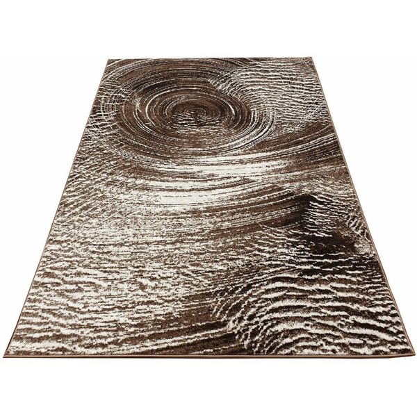 Tappeto Astratto 140X190 Cm Demian - Marrone / Beige-image