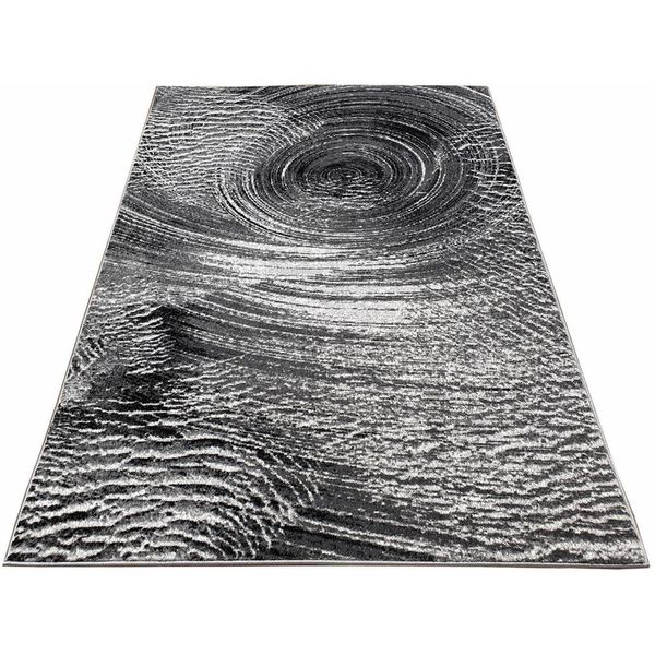 Tappeto Astratto 140X190 Cm Demian - Grigio / Bianco-image