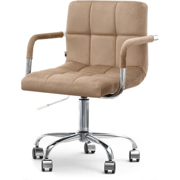 Sedia Girevole Imbottita Nasma - Beige / Cromo-image