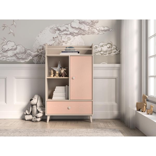 Cassettiera Per Cameretta Bambini Olivia - Beige / Rosa-image