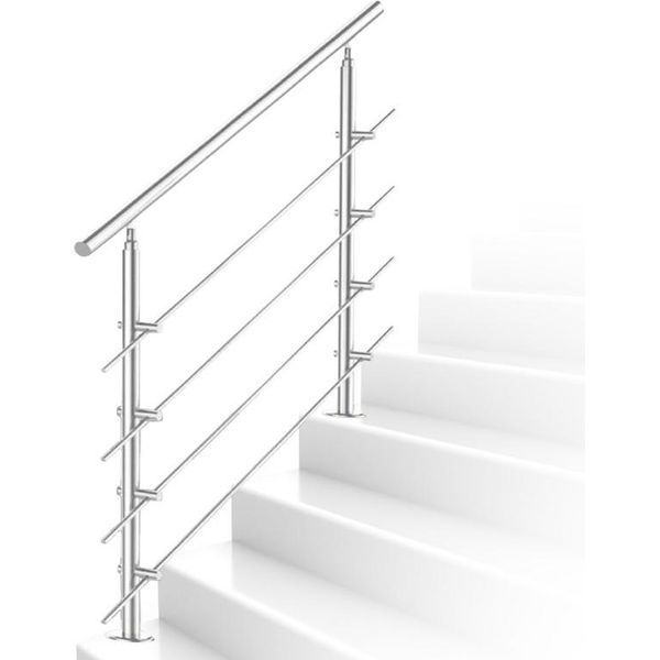 Ringhiera Per Scale 80 Cm 5 Crociere Ringhiere E Corrimano In Acciaio Inox Ringhiera Per Balconi Installazione Ringhiera Per Scale Balcone Balaustra Di Facile Manutenzione Per Interni Ed Esterni-image