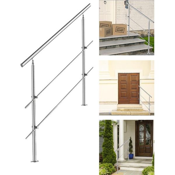 Ringhiera Per Scale 120 Cm 3 Crociere Ringhiere E Corrimano In Acciaio Inox Ringhiera Per Balconi Installazione Ringhiera Per Scale Balcone Balaustra Di Facile Manutenzione Per Interni Ed Esterni-image