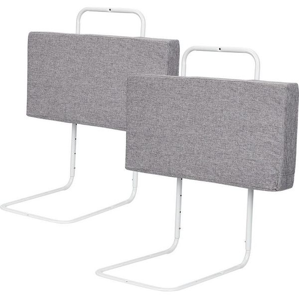 Swanew Parapetto Letto Bambino 100Cm, Protezione Anticaduta Parapetto Letto Per Bambini Per Letto 5 Fori Protezione Laterale Regolabile 2 Pezzi Grigio-image