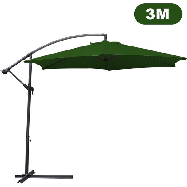 Jiubiaz Ombrellone A Sbalzo 300Cm - Ombrellone A Sbalzo, Parasole, Ombrellone Da Giardino - Verde-image