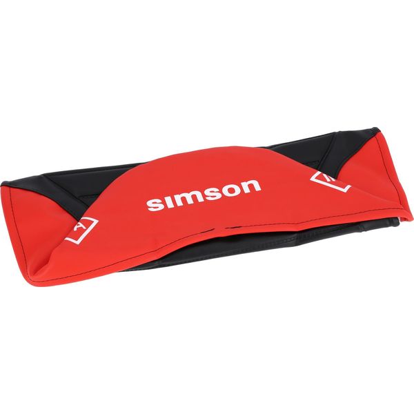 Coprisedile Strutturato, Nero/Rosso Per Panca Enduro Con Scritta Simson - Simson S50, S51, S70 Enduro-image
