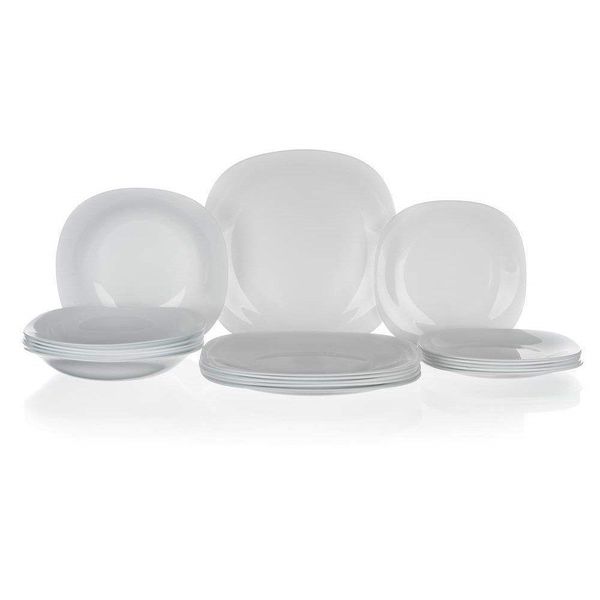 Bormioli Rocco Parma, 6 Persona/E, Vetro Temperato, Bianco, Parma, Quadrato, 27 Cm-image