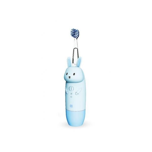 Innogio Giorconejo Spazzolino Elettrico Per Bambini Con 7 Colori Led Manico In Silicone 4 Modalità Timer 2 Min Blu Batteria Aaa Non Inclusa-image