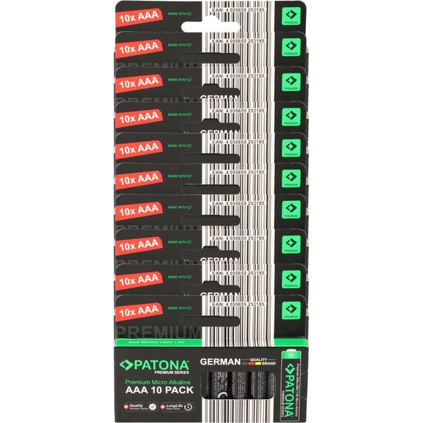 Patona Premium 100X Batterie Aaa (10X10) Confezione 1,5V Alcaline-image