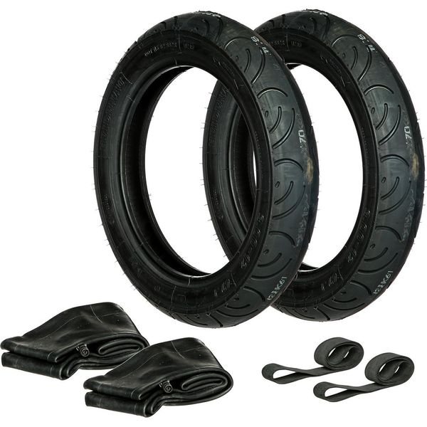 Set: 2 Pneumatici 3,00 X 12 Heidenau K61 + 2 Tubi + 2 Nastri Per Cerchioni-image