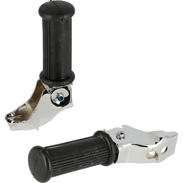 Set: 2X Poggiapiedi Anteriori A Costine, Cromate - Mz ES125, ES150, TS125, TS150-image