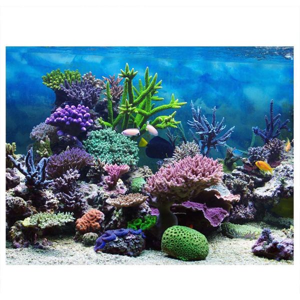 Pvc -Adesivo Subacqueo -Corallo -Acquario -Vasca Di Pesce Sfondo Poster Carta Decorazione (76*30 Cm)-image