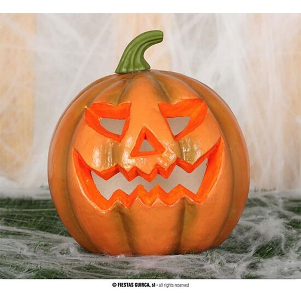 Halloween Pumpkin Creepy Decoration Figure Adult Party Autumn Scary Pumpkin Lantern Grinning Decoration, Colore: Orange-image