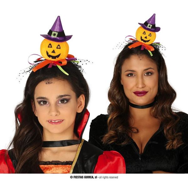 Halloween Magia Zucca Cappello Cerchietto Strega Cappello Festa Accessorio Notte Spaventosa Copricapo, Colore: Arancione-image