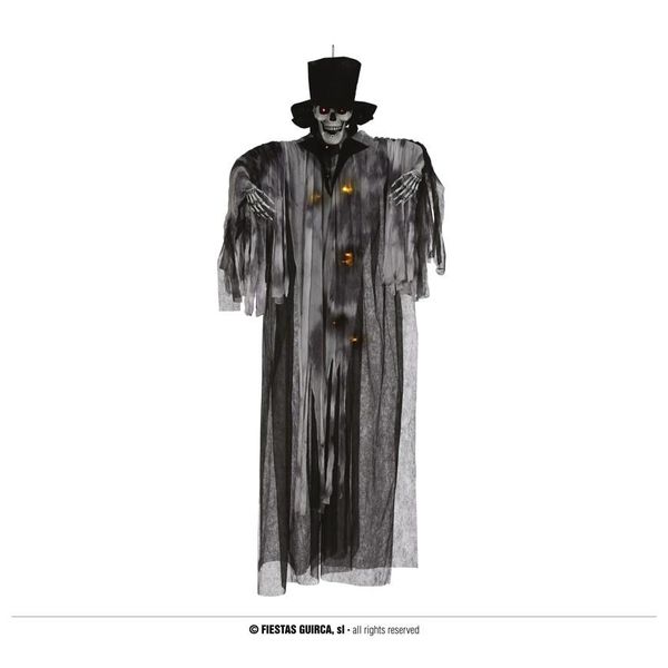 Scheletro Fantasma Decor Halloween Horror Figura Incubo Figura Decorativa Appesa Scenario Spaventoso Sposo, Colore: Nero-image