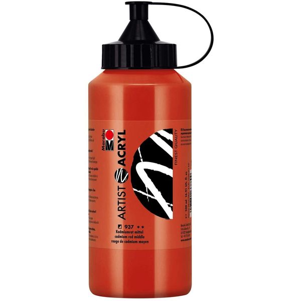 Marabu12200075937 Marabu Artist Vernice Acrilica Artist Acryl, 500 Ml, Rosso Cadmio-image
