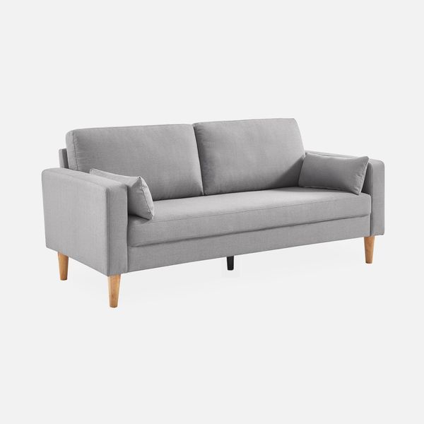 Sweeek - Divano A 3 Posti Dritto - Grigio Chiaro-image