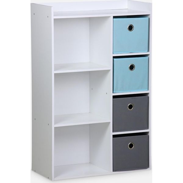 Contenitore Per Bambini Con 4 Cestini, Blu-image
