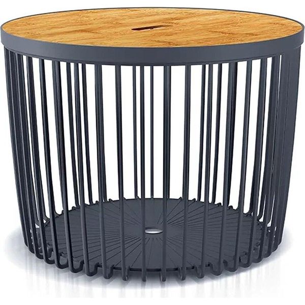 UniverzáLní Koš Clubo S BambusovýM VíKem 59 Cm - Barva: Antracit-image