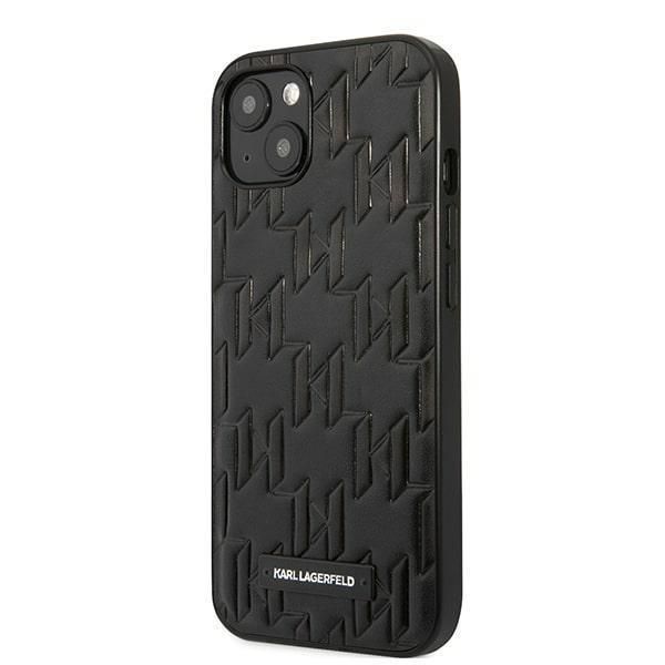 Karl Lagerfeld Klhcp13Smnmp1K Custodia Rigida Per Iphone 13Mini 5,4 Czarny/Targhetta Monogramma Nera-image