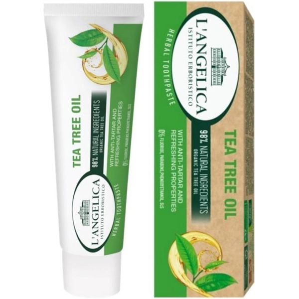 L'angelica | Dentifricio - Dentifricio Tea Tree - 75 Ml - Senza Fluoro - Antibatterico - Ingredienti Naturali-image
