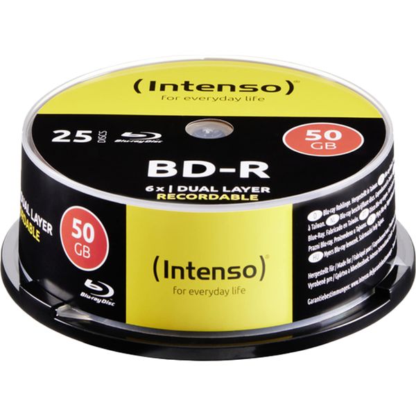 Intenso Blu-Ray Rohling BD-R 50 Gb 6X Speed 25Er Cakebox-image