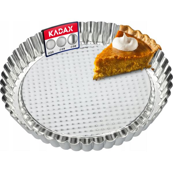 Kadax "Prung"", Stampo Per Crostata In Lamiera Zincata E Antiaderente, 22 Cm, Argento"-image