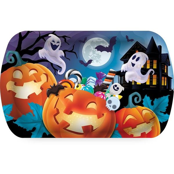 Halloween Cemetery Decoration Undead Bowl Horror Skull Spooky Design Party Item Dark Atmosphere Sparkling Mystical Element, Colore: Multicolore-image