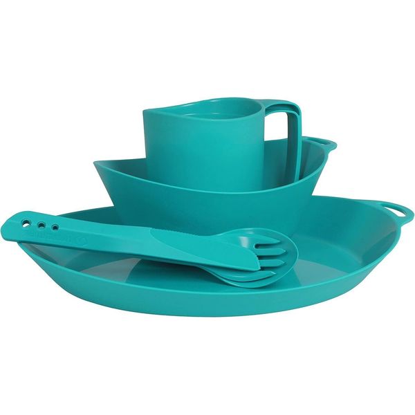 Lifeventure Ellipse Set Di Stoviglie In Plastica Da 4 Pezzi: Coltello/Forchetta/Cucchiaio, Piatto, Ciotola, Tazza Per Campeggio, Viaggi E Outdoor-image