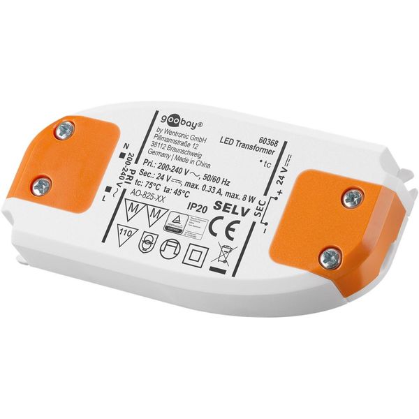 Goobay 60368 Trasformatore Led 24 V/8 W 24 V Dc Per Led Fino A 8 W Di Carico Totale-image