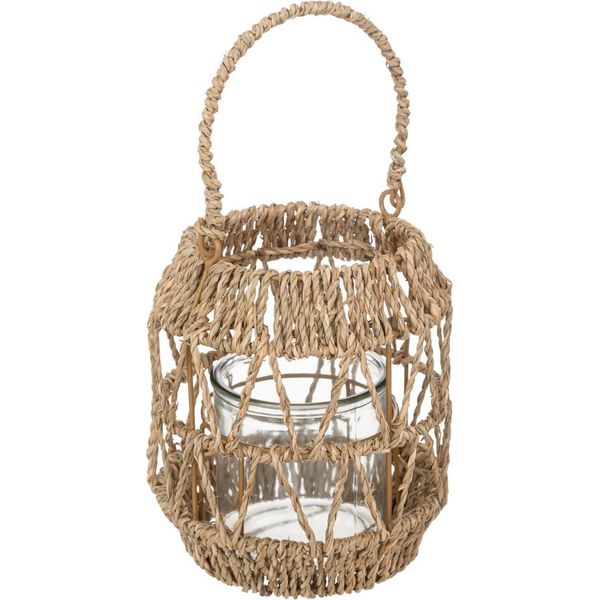 Lanterna - Metallo E Rattan - H18 Cm - Atmosphera CréAteur D'intéRieur-image