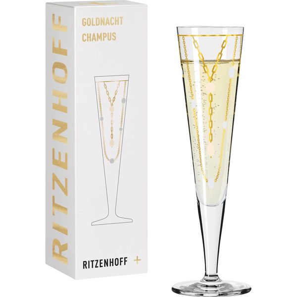 Ritzenhoff Goldnacht Champagnerglas 039, Nathalie Jean, Champagner Glas, Kristallglas, 205 Ml, 1071039-image