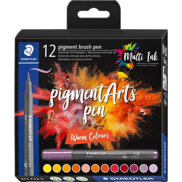 Staedtler 371 C12-5 Staedtler Fasermaler Pennello A Pigmento "Colori Caldi"""-image