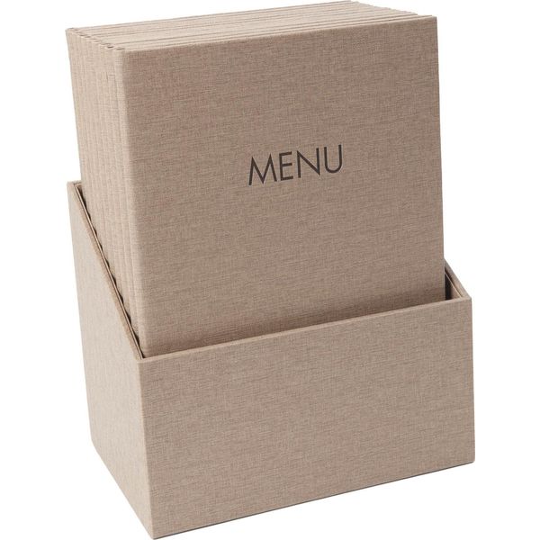 Sigel SM208 Cartella Portamenu Sigel Menu, Din A4, Beige, Confezione Da 10 Pz-image