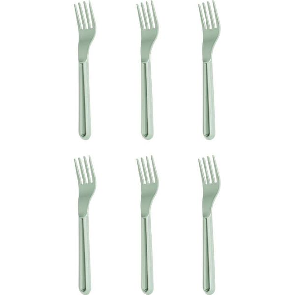 Set Di Posate Riutilizzabili In Plastica 6 Pezzi Serie Alythia Forchetta Verde-image