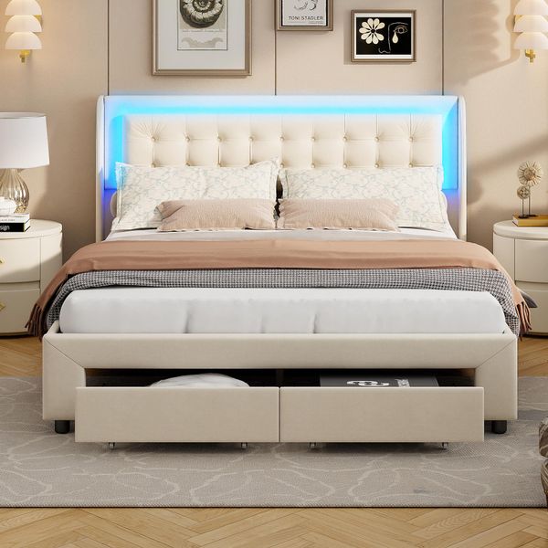 Letto Imbottito Fortuna Lai 180X200 Cm, Idraulico, Letto Contenitore In Velluto, Con Testiera E Rete A Doghe, Beige-image