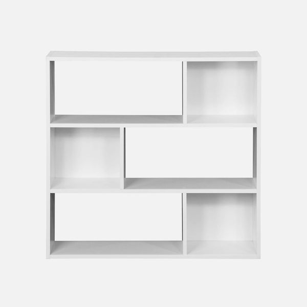Libreria A 3 Ripiani Con 6 Vani, Bianco-image