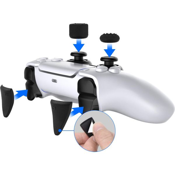 Inf Copri Pulsanti In Silicone Nero Per Controller PS5-image