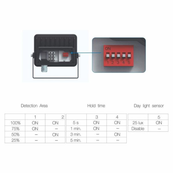 Faro A Led Sky 10W IP65 Con Sensore Integrato 5000K Bianco-image
