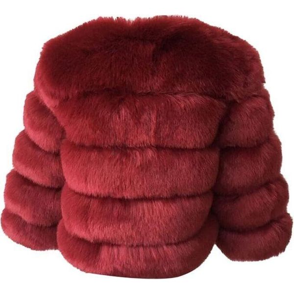 Donna Cappotto In Pelliccia Sintetica Giacca Invernale In Pelliccia Sintetica Capispalla In Pelliccia Sintetica Unicoloured Thick Parka Winter Coat, Donne , Kaffee, S-image