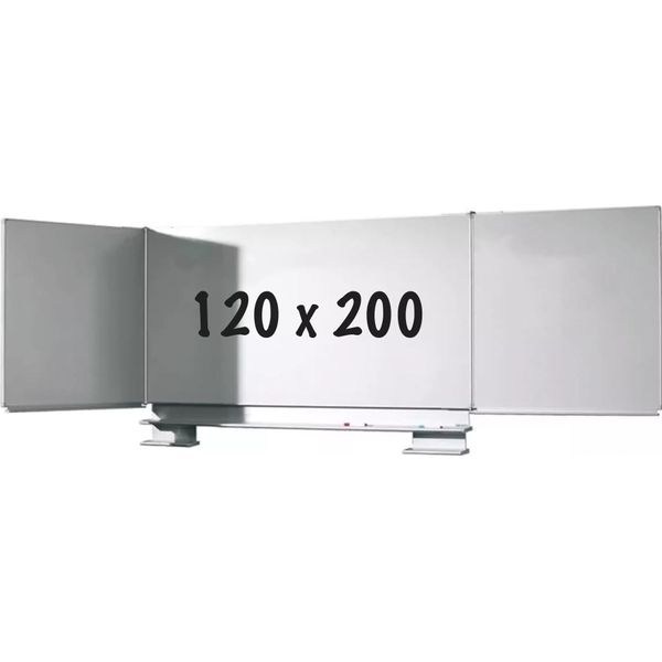 Whiteboard Deluxe Penelope - Acciaio Smaltato - Lavagna A Cinque Facciate - Agenda Settimanale - Agenda Mensile - Agenda Annuale - Magnetico - Bianco - 120X200Cm-image