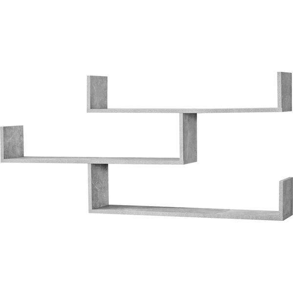 In And Outdoormatch Zizi - Con 3 Ripiani - 119X18X55 Cm - Grigio - Truciolato - Design Moderno-image