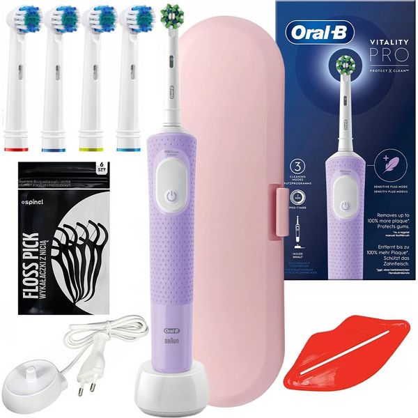 Spazzolino Elettrico Oral-B Vitality Pro Protect X Clean Viola Con Accessori-image